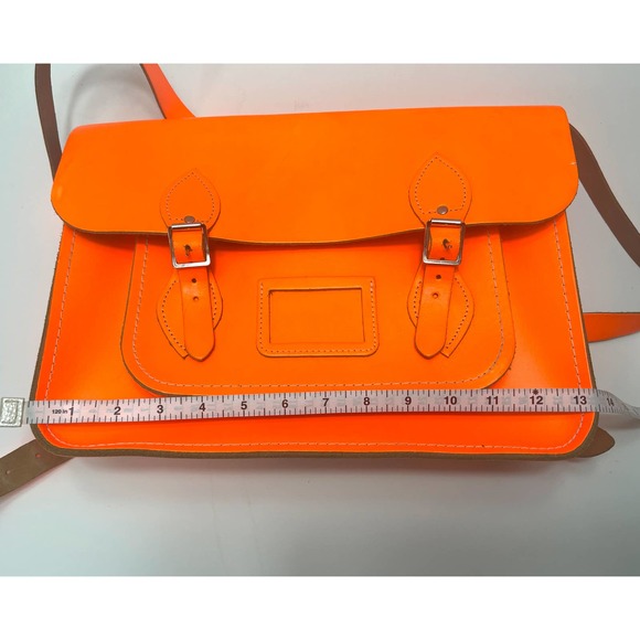 THE CAMBRIDGE SATCHEL COMPANY Neon Leather Backpack in Orange - Picture 12 of 14